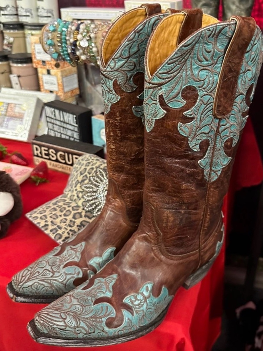 Old Gringo Kloty Cowgirl Boots Brown Turquoise Floral Embroidered Western Rodeo